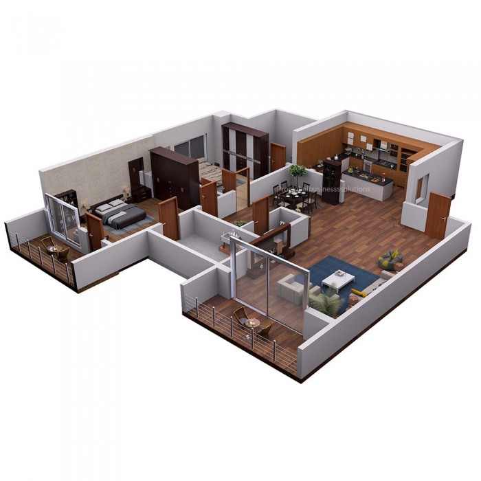 3D floor plan isometric view